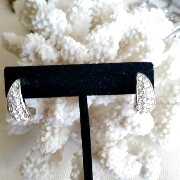 SWAROVSKI HUGGIE HOOP EARRINGS - Picture 2 of 6